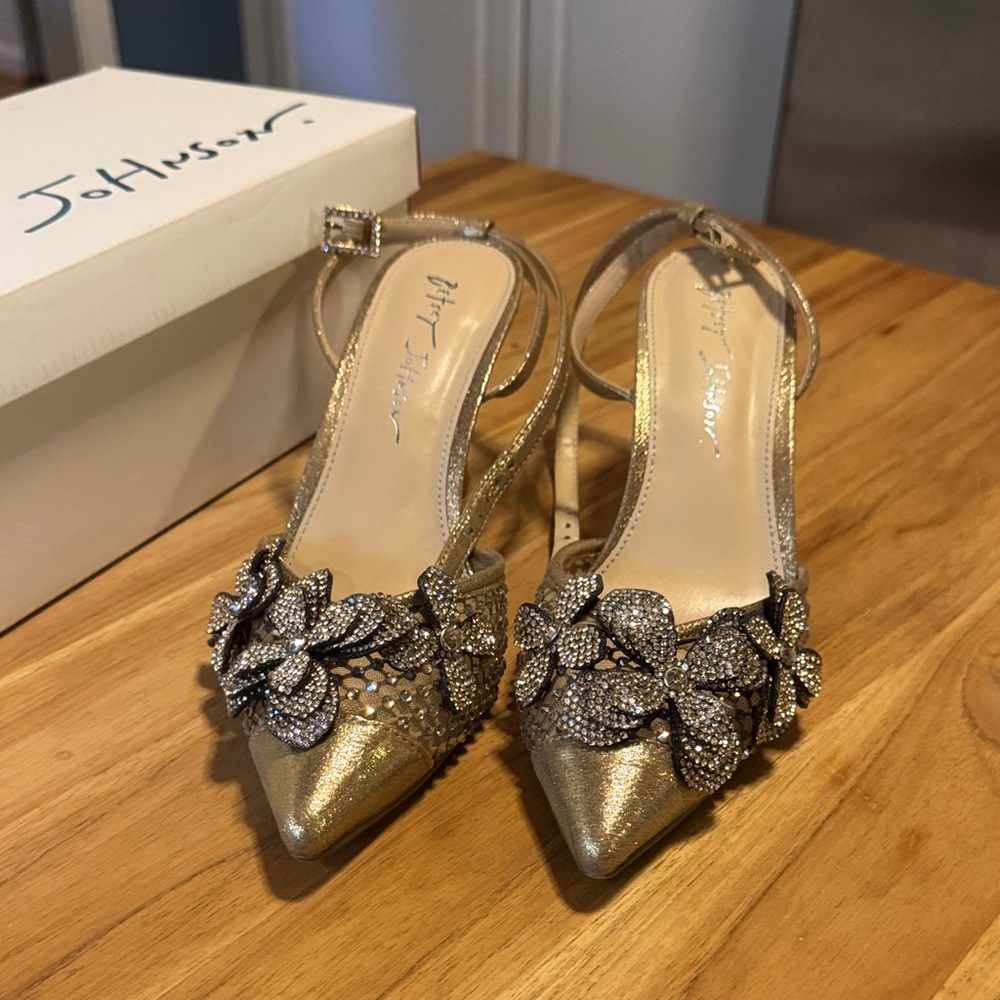 Betsey Johnson Gold Embellished Women's Heels
